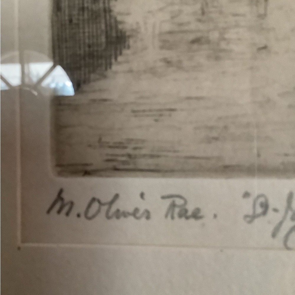 Antique Framed Etching - Picture 5 of 7